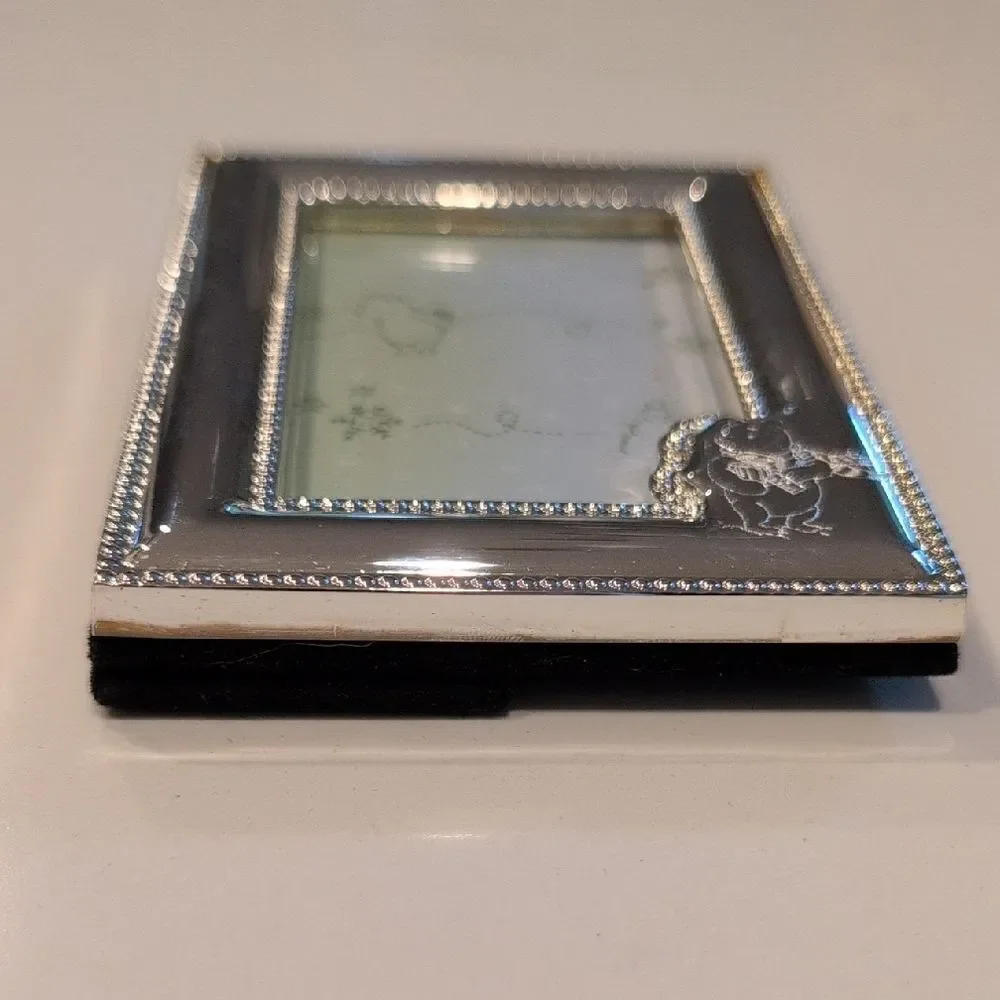 Silver Beaded Etched Winnie The Pooh Photo Frame